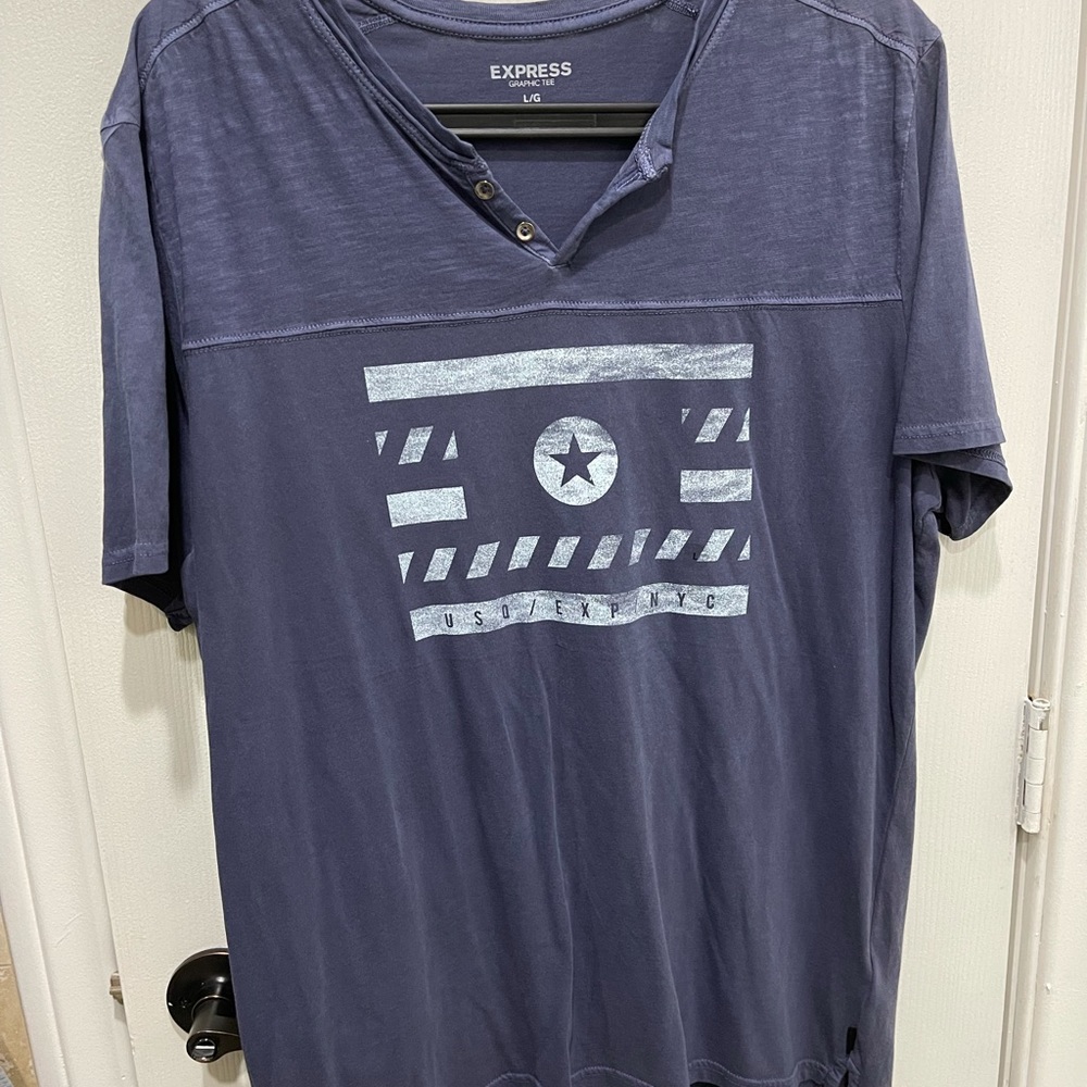 Express tshirt in blue color. Size large.